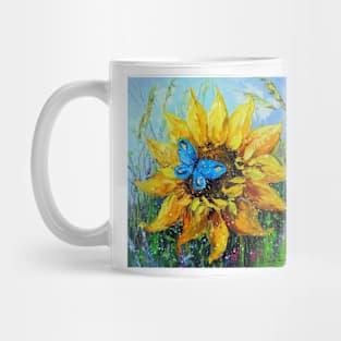 Sunflower and butterfly Mug